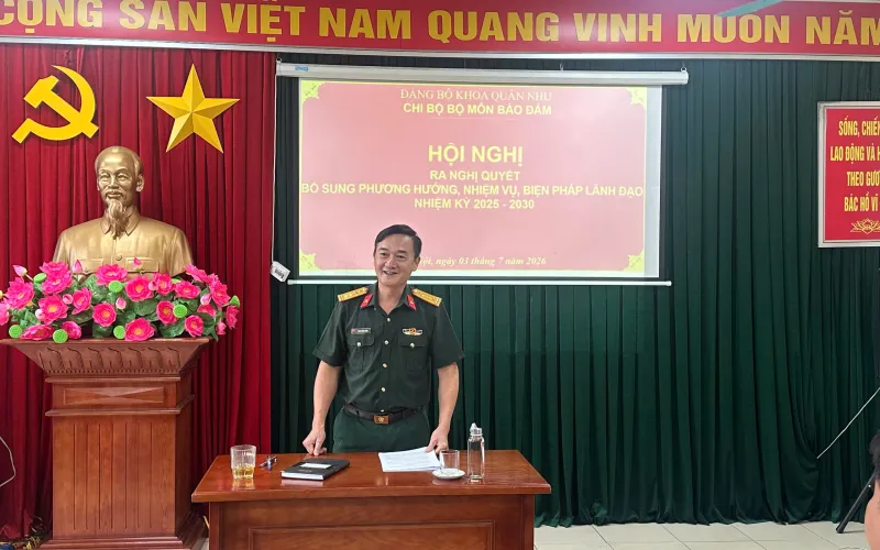 CHI BỘ BỘ MÔN BẢO ĐẢM, KHOA QUÂN NHU THỰC HIỆN NHIỆM KỲ 5 NĂM CỦA CHI BỘ TRỰC THUỘC ĐẢNG ỦY CƠ SỞ