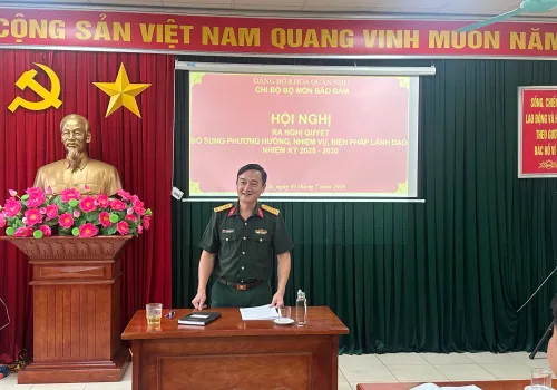 CHI BỘ BỘ MÔN BẢO ĐẢM, KHOA QUÂN NHU THỰC HIỆN NHIỆM KỲ 5 NĂM CỦA CHI BỘ TRỰC THUỘC ĐẢNG ỦY CƠ SỞ