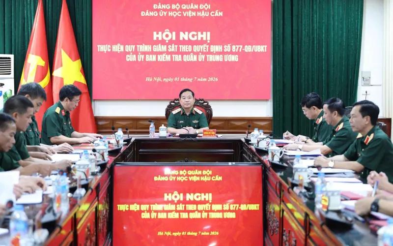 ĐẢNG ỦY HỌC VIỆN HẬU CẦN THỰC HIỆN QUY TRÌNH GIÁM SÁT THEO QUYẾT ĐỊNH SỐ 877 CỦA ỦY BAN KIỂM TRA QUÂN ỦY TRUNG ƯƠNG