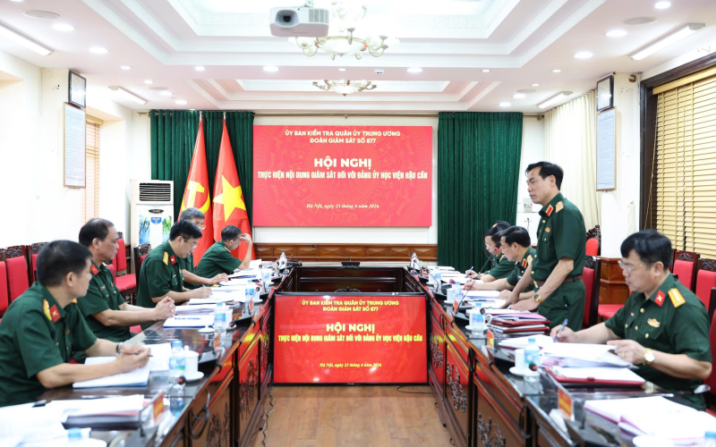 ĐOÀN GIÁM SÁT CỦA ỦY BAN KIỂM TRA QUÂN ỦY TRUNG ƯƠNG LÀM VIỆC TẠI HỌC VIỆN HẬU CẦN