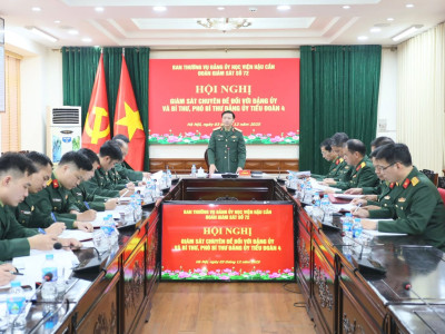 BAN THƯỜNG VỤ ĐẢNG ỦY HỌC VIỆN GIÁM SÁT CHUYÊN ĐỀ ĐỐI VỚI ĐẢNG ỦY VÀ BÍ THƯ, PHÓ BÍ THƯ ĐẢNG ỦY TIỂU ĐOÀN 4