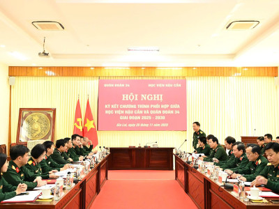 HỌC VIỆN HẬU CẦN – QUÂN ĐOÀN 34: KÝ KẾT CHƯƠNG TRÌNH PHỐI HỢP, MỞ RỘNG HỢP TÁC TRONG GIAI ĐOẠN MỚI