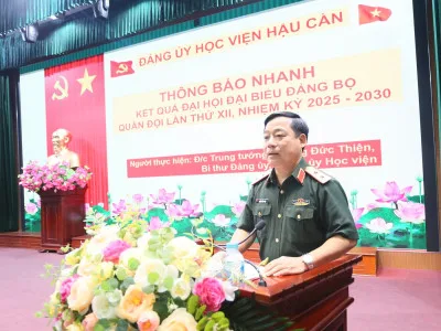 ĐẢNG ỦY HỌC VIỆN HẬU CẦN TỔ CHỨC THÔNG BÁO NHANH KẾT QUẢ ĐẠI HỘI ĐẠI BIỂU ĐẢNG BỘ QUÂN ĐỘI LẦN THỨ XII, NHIỆM KỲ 2025 - 2030 VÀ HỘI NGHỊ LẦN THỨ 13 BAN CHẤP HÀNH TRUNG ƯƠNG ĐẢNG KHÓA XIII