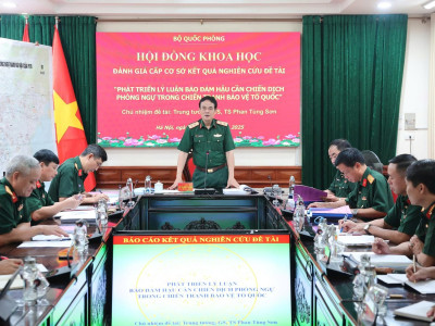 HỘI ĐỒNG KHOA HỌC ĐÁNH GIÁ CẤP CƠ SỞ ĐỀ TÀI KHOA HỌC CẤP BỘ QUỐC PHÒNG