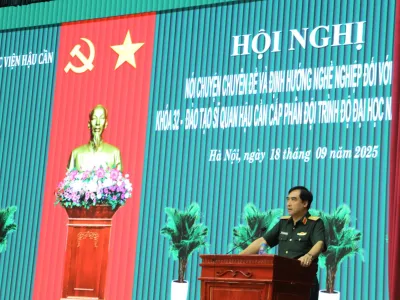 HỌC VIỆN HẬU CẦN TỔ CHỨC HỘI NGHỊ NÓI CHUYỆN CHUYÊN NGÀNH, ĐỊNH HƯỚNG NGHỀ NGHIỆP VÀ GIÁO DỤC TRUYỀN THỐNG CHO HỌC VIÊN KHOÁ 32 ĐÀO TẠO SĨ QUAN HẬU CẦN CẤP PHÂN ĐỘI TRÌNH ĐỘ ĐẠI HỌC NĂM 2025