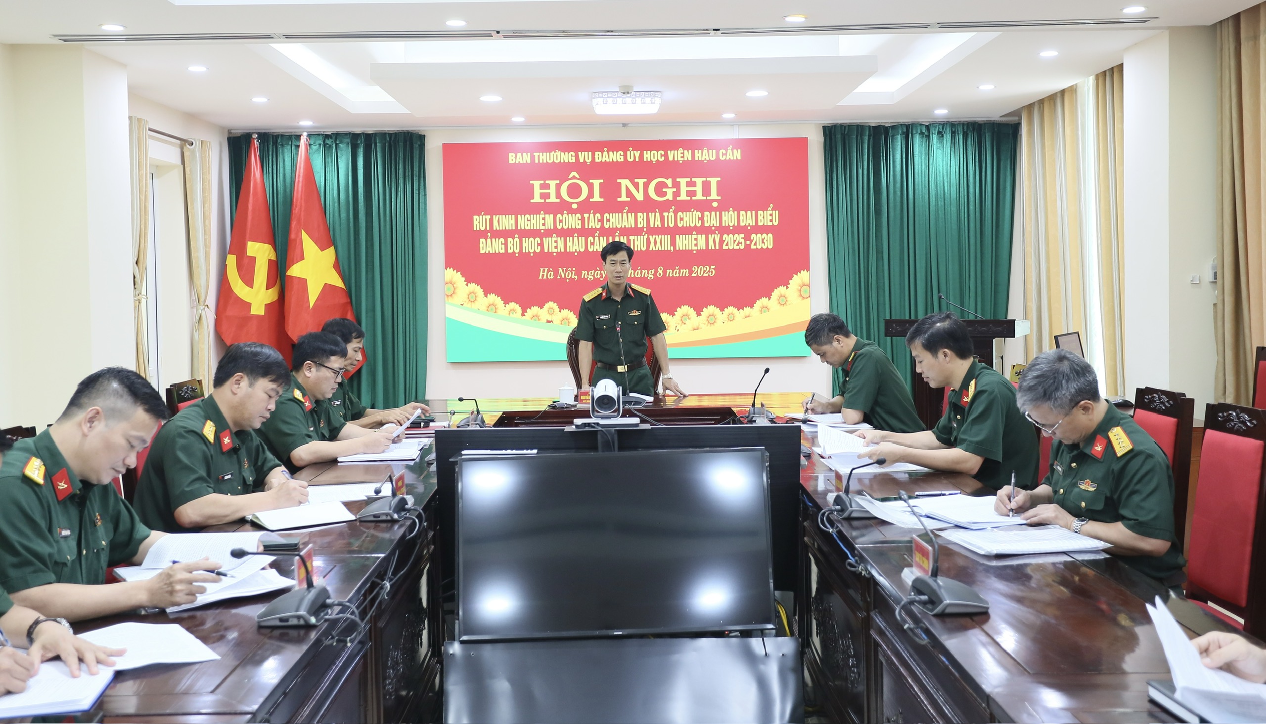 HỘI NGHỊ RÚT KINH NGHIỆM CÔNG TÁC CHUẨN BỊ VÀ TỔ CHỨC ĐẠI HỘI ĐẠI BIỂU ĐẢNG BỘ HỌC VIỆN HẬU CẦN KHÓA XXIII, NHIỆM KỲ 2025 - 2030