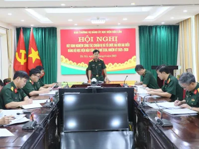 HỘI NGHỊ RÚT KINH NGHIỆM CÔNG TÁC CHUẨN BỊ VÀ TỔ CHỨC ĐẠI HỘI ĐẠI BIỂU ĐẢNG BỘ HỌC VIỆN HẬU CẦN KHÓA XXIII, NHIỆM KỲ 2025 - 2030