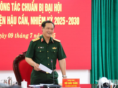 THƯỢNG TƯỚNG VŨ HẢI SẢN CHỦ TRÌ HỘI NGHỊ THÔNG QUA CÔNG TÁC CHUẨN BỊ ĐẠI HỘI CỦA ĐẢNG BỘ HỌC VIỆN HẬU CẦN