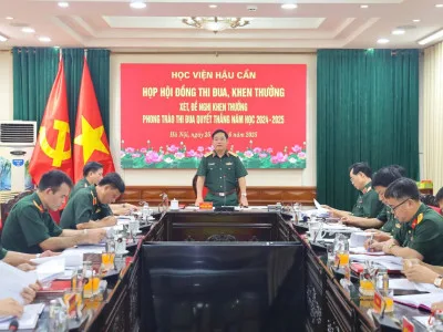 HỌC VIỆN HẬU CẦN TỔ CHỨC HỘI NGHỊ XÉT, ĐỀ NGHỊ KHEN THƯỞNG PHONG TRÀO THI ĐUA QUYẾT THẮNG NĂM HỌC 2024 - 2025