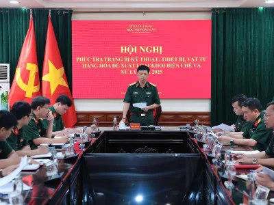 HỌC VIỆN HẬU CẦN TỔ CHỨC HỘI NGHỊ PHÚC TRA TRANG BỊ KỸ THUẬT, THIẾT BỊ , VẬT TƯ, HÀNG HÓA ĐỀ XUẤT LOẠI KHỎI BIÊN CHẾ VÀ XỬ LÝ NĂM 2025