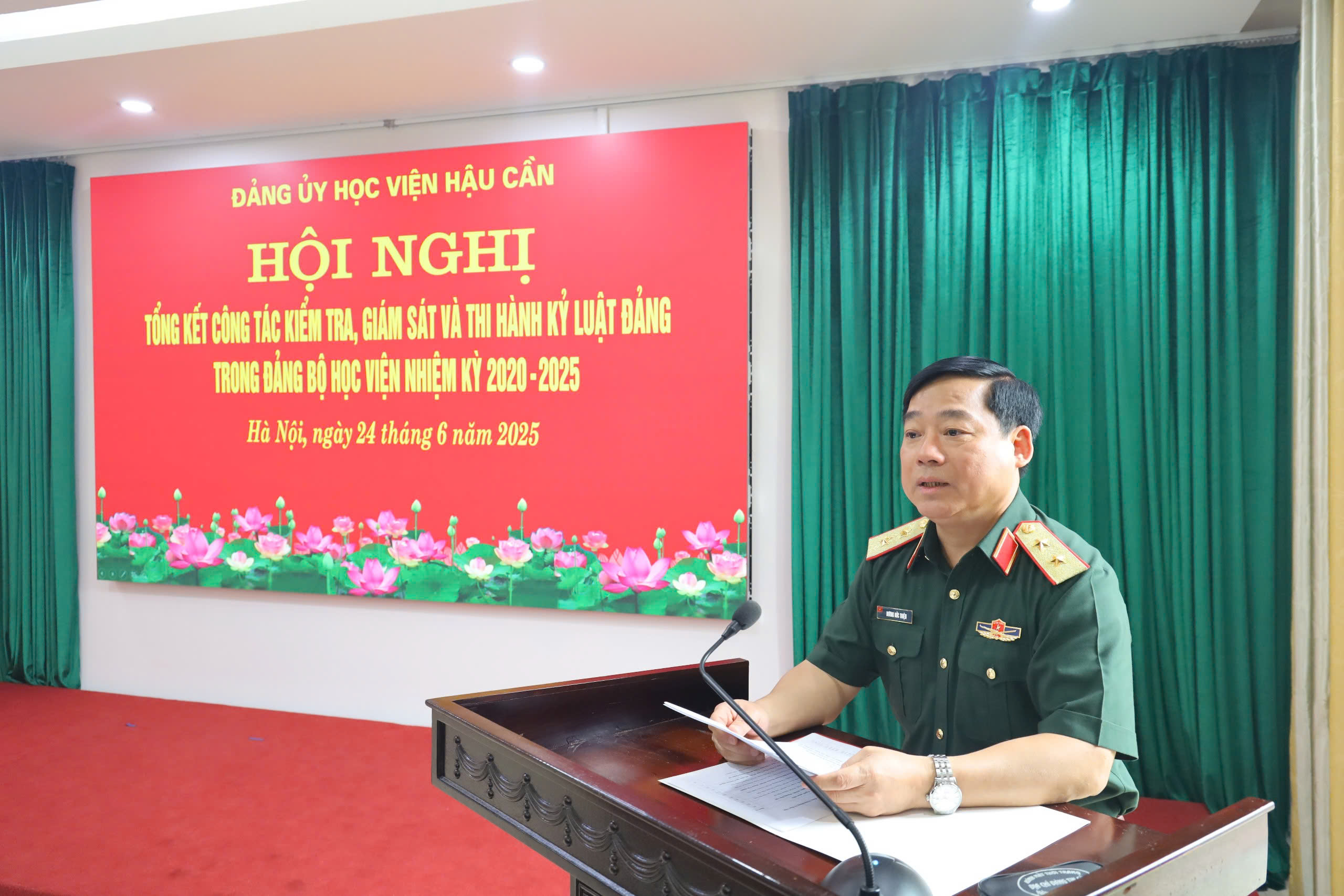 ĐẢNG ỦY HỌC VIỆN HẬU CẦN TỔ CHỨC HỘI NGHỊ TỔNG KẾT CÔNG TÁC KIỂM TRA, GIÁM SÁT VÀ THI HÀNH KỶ LUẬT ĐẢNG NHIỆM KỲ 2020 - 2025