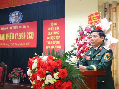 ĐẢNG BỘ TIỂU ĐOÀN 4 TỔ CHỨC  THÀNH CÔNG ĐẠI HỘI NHIỆM KỲ 2025 - 2030