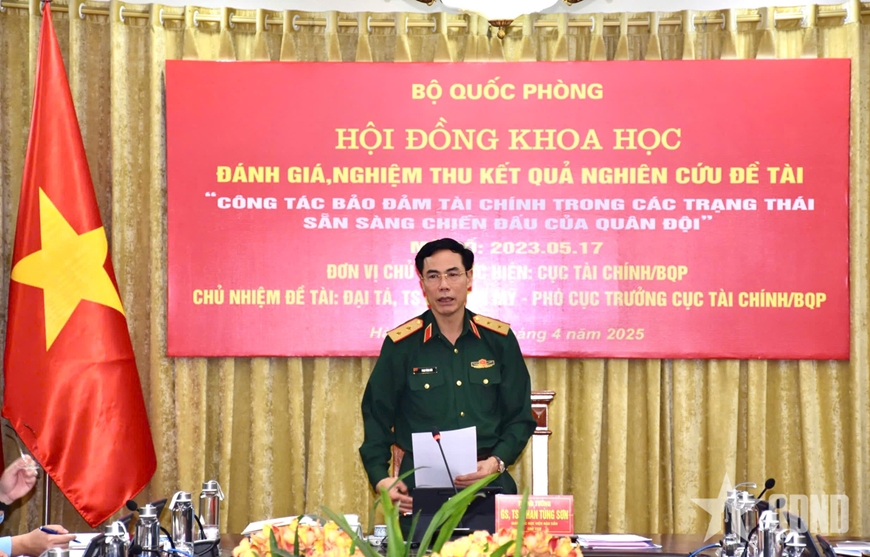 NGHIỆM THU ĐỀ TÀI BẢO ĐẢM TÀI CHÍNH TRONG CÁC TRẠNG THÁI SẴN SÀNG CHIẾN ĐẤU CỦA QUÂN ĐỘI