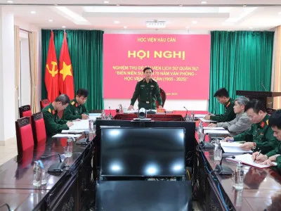 NGHIỆM THU ĐỀ TÀI VIỆN LỊCH SỬ QUÂN SỰ: BIÊN NIÊN SỰ KIỆN 70 NĂM VĂN PHÒNG - HỌC VIỆN HẬU CẦN