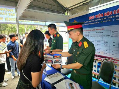 NHIỀU HỌC SINH QUAN TÂM ĐẾN CÔNG TÁC TUYỂN SINH CỦA HỌC VIỆN HẬU CẦN