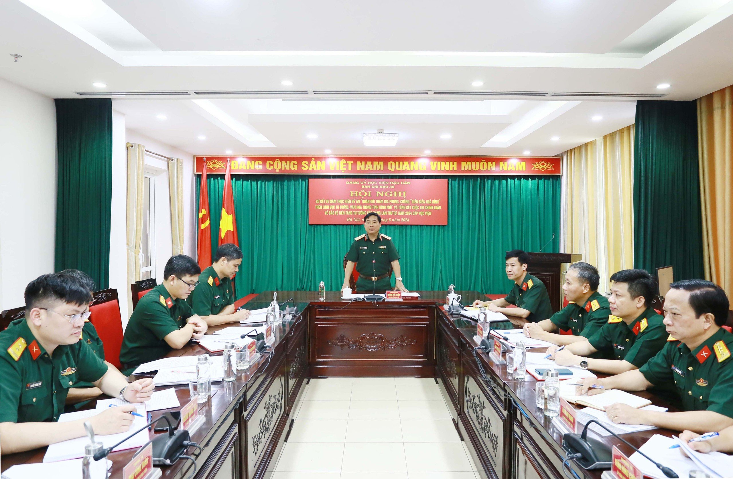 HỌC VIỆN HẬU CẦN SƠ KẾT THỰC HIỆN ĐỀ ÁN PHÒNG, CHỐNG DIỄN BIẾN HOÀ BÌNH VÀ TỔNG KẾT CUỘC THI CHÍNH LUẬN