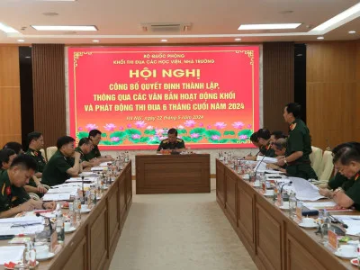 THỦ TRƯỞNG HỌC VIỆN DỰ HỘI NGHỊ CÔNG BỐ QUYẾT ĐỊNH THÀNH LẬP KHỐI THI ĐUA