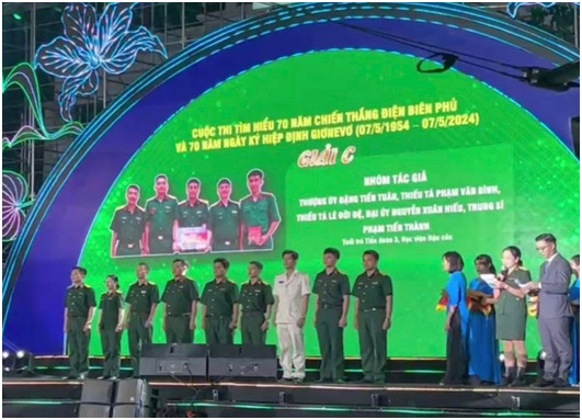 ĐOÀN CƠ SỞ TIỂU ĐOÀN 3, HỌC VIỆN HẬU CẦN ĐẠT GIẢI C  CUỘC THI TÌM HIỂU 70 NĂM CHIẾN THẮNG ĐIỆN BIÊN PHỦ  VÀ 70 NĂM KÝ KẾT HIỆP ĐỊNH GIƠ-NE-VƠ “KHÁT VỌNG NON SÔNG”