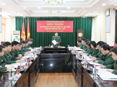 ĐẢNG ỦY HỌC VIỆN HẬU CẦN TỔ CHỨC HỘI NGHỊ RA NGHỊ QUYẾT BỔ SUNG NHIỆM VỤ, GIẢI PHÁP LÃNH ĐẠO NĂM HỌC 2023 - 2024