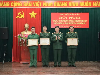 TUYÊN DƯƠNG THÀNH TÍCH CỦA ĐOÀN THỂ THAO THAM GIA HỘI THAO BÓNG ĐÁ, BÓNG CHUYỀN TOÀN QUÂN NĂM 2023
