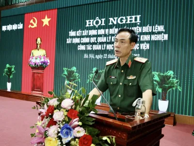 HỌC VIỆN HẬU CẦN TỔ CHỨC HỘI NGHỊ TỔNG KẾT XÂY DỰNG ĐƠN VỊ ĐIỂM HUẤN LUYỆN ĐIỀU LỆNH, XÂY DỰNG CHÍNH QUY, QUẢN LÝ KỶ LUẬT VÀ RÚT KINH NGHIỆM CÔNG TÁC  QUẢN LÝ HỌC VIÊN
