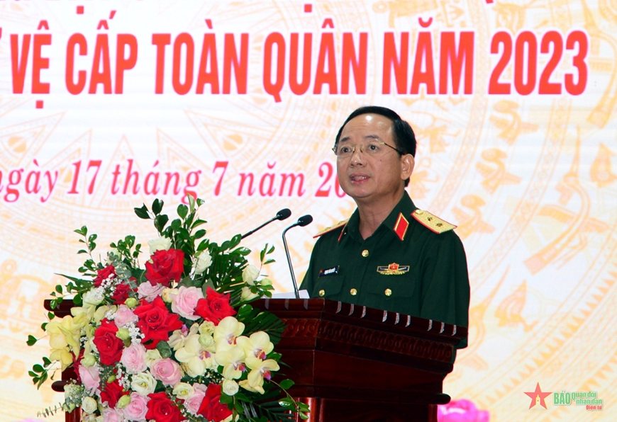 KHAI MẠC HỘI THI CÁN BỘ GIẢNG DẠY CHÍNH TRỊ TRONG QUÂN ĐỘI VÀ DÂN QUÂN TỰ VỆ CẤP TOÀN QUÂN NĂM 2023