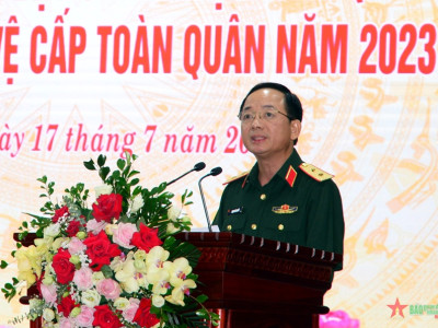 KHAI MẠC HỘI THI CÁN BỘ GIẢNG DẠY CHÍNH TRỊ TRONG QUÂN ĐỘI VÀ DÂN QUÂN TỰ VỆ CẤP TOÀN QUÂN NĂM 2023