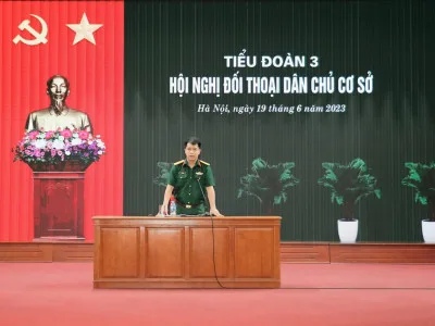 TIỂU ĐOÀN 3 TỔ CHỨC ĐỐI THOẠI DÂN CHỦ  VỚI CÁN BỘ, HỌC VIÊN, NHÂN VIÊN