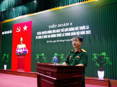 TIỂU ĐOÀN 3 TUYÊN TRUYỀN HƯỞNG ỨNG NGÀY THẾ GIỚI KHÔNG HÚT THUỐC LÁ