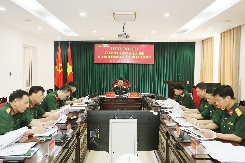 HỘI NGHỊ TRỰC TUYẾN RÚT KINH NGHIỆM NHIỆM VỤ  HUẤN LUYỆN; XÂY DỰNG CHÍNH QUY, QUẢN LÝ KỶ LUẬT  QUÝ I NĂM 2023 CỦA BTTM