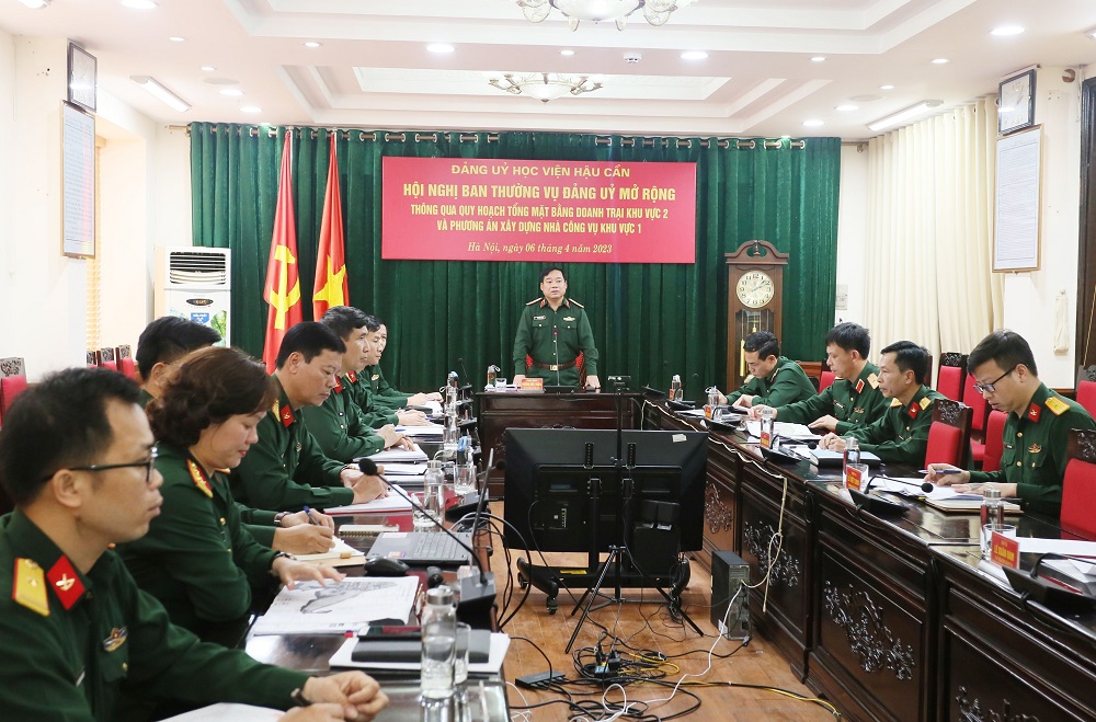 HỘI NGHỊ BAN THƯỜNG VỤ ĐẢNG ỦY MỞ RỘNG THÔNG QUA QUY HOẠCH TỔNG MẶT BẰNG DOANH TRẠI KHU VỰC 2 VÀ PHƯƠNG ÁN XÂY DỰNG NHÀ CÔNG VỤ KHU VỰC 1.