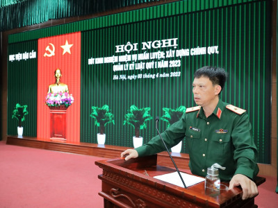 HỌC VIỆN HẬU CẦN TỔ CHỨC HỘI NGHỊ RÚT KINH NGHIỆM NHIỆM VỤ HUẤN LUYỆN, XÂY DỰNG CHÍNH QUY, QUẢN LÝ KỶ LUẬT QUÝ I NĂM 2023.