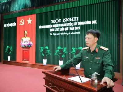 HỌC VIỆN HẬU CẦN TỔ CHỨC HỘI NGHỊ RÚT KINH NGHIỆM NHIỆM VỤ HUẤN LUYỆN, XÂY DỰNG CHÍNH QUY, QUẢN LÝ KỶ LUẬT QUÝ I NĂM 2023.