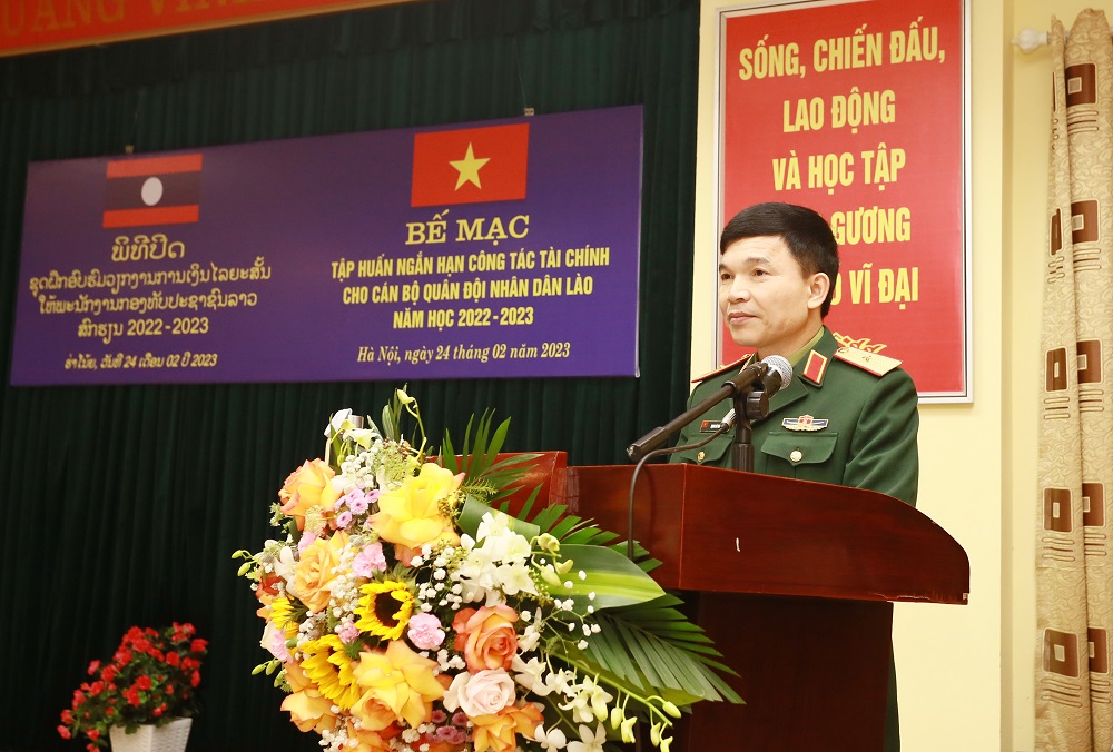 HỌC VIỆN HẬU CẦN  TỔ CHỨC BẾ MẠC LỚP TẬP HUẤN NGẮN HẠN CÔNG TÁC  TÀI CHÍNH CHO CÁN BỘ QUÂN ĐỘI NHÂN DÂN LÀO  NĂM HỌC 2022 - 2023