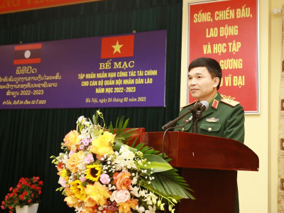 HỌC VIỆN HẬU CẦN  TỔ CHỨC BẾ MẠC LỚP TẬP HUẤN NGẮN HẠN CÔNG TÁC  TÀI CHÍNH CHO CÁN BỘ QUÂN ĐỘI NHÂN DÂN LÀO  NĂM HỌC 2022 - 2023