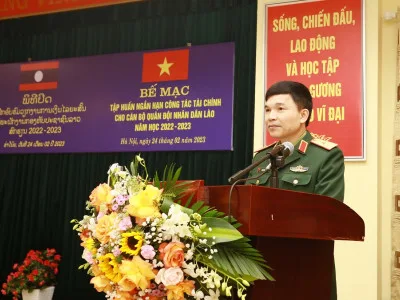 HỌC VIỆN HẬU CẦN  TỔ CHỨC BẾ MẠC LỚP TẬP HUẤN NGẮN HẠN CÔNG TÁC  TÀI CHÍNH CHO CÁN BỘ QUÂN ĐỘI NHÂN DÂN LÀO  NĂM HỌC 2022 - 2023