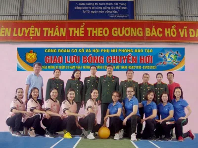 CÔNG ĐOÀN CƠ SỞ VÀ HỘI PHỤ NỮ PHÒNG ĐÀO TẠO TỔ CHỨC GIAO LƯU BÓNG CHUYỀN HƠI NĂM 2023