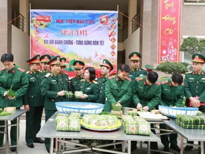 HỌC VIỆN HẬU CẦN TỔ CHỨC HỘI THI GÓI BÁNH CHƯNG TẾT 2023