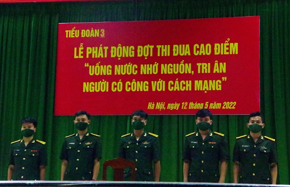 TIỂU ĐOÀN 3 TỔ CHỨC PHÁT ĐỘNG ĐỢT THI ĐUA CAO ĐIỂM “UỐNG NƯỚC NHỚ NGUỒN, TRI ÂN NGƯỜI CÓ CÔNG VỚI CÁCH MẠNG”