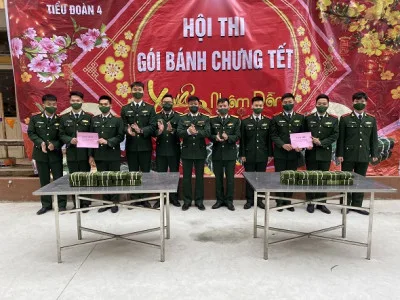 TIỂU ĐOÀN 2 TỔ CHỨC HỘI THI  “GÓI BÁNH CHƯNG XANH” CHO HỌC VIÊN TRỰC TẾT ĐỢT 2