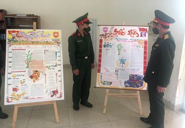 KIỂM TRA, CHẤM ĐIỂM TRANG TRÍ TẾT VÀ BÀN THỜ TỔ QUỐC TẠI TIỂU ĐOÀN 1, HỌC VIỆN HẬU CẦN