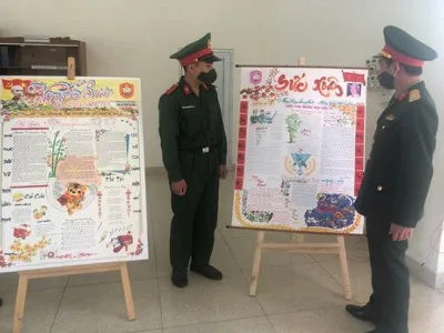 KIỂM TRA, CHẤM ĐIỂM TRANG TRÍ TẾT VÀ BÀN THỜ TỔ QUỐC TẠI TIỂU ĐOÀN 1, HỌC VIỆN HẬU CẦN
