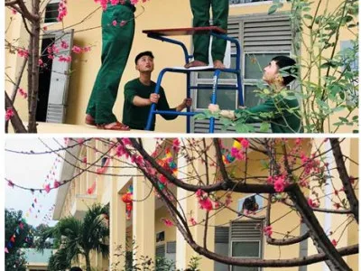 HOẠT ĐỘNG CHUẨN BỊ, TRANG TRÍ ĐÓN CHÀO NĂM MỚI CUẢ TIỂU ĐOÀN 1