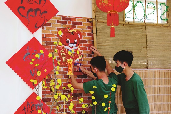 RỘN RÀNG KHÔNG KHÍ CHUẨN BỊ ĐÓN TẾT NHÂM DẦN 2022 TẠI TIỂU ĐOÀN 3, HỌC VIỆN HẬU CẦN