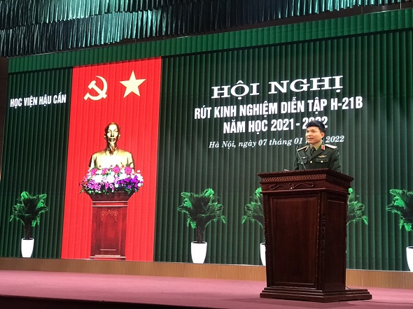 HỌC VIỆN HẬU CẦN TỔ CHỨC HỘI NGHỊ RÚT KINH NGHIỆM  DIỄN TẬP NĂM HỌC 2021 - 2022