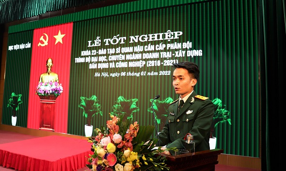 HỌC VIỆN HẬU CẦN TỔ CHỨC LỄ TỐT NGHIỆP KHÓA 23 - ĐÀO TẠO SĨ QUAN HẬU CẦN CẤP PHÂN ĐỘI TRÌNH ĐỘ ĐẠI HỌC, CHUYÊN NGÀNH DOANH TRẠI - XÂY DỰNG, DÂN DỤNG VÀ CÔNG NGHIỆP (2016 - 2021)