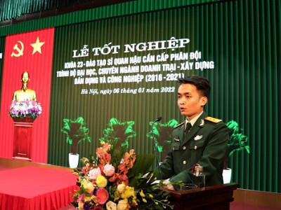 HỌC VIỆN HẬU CẦN TỔ CHỨC LỄ TỐT NGHIỆP KHÓA 23 - ĐÀO TẠO SĨ QUAN HẬU CẦN CẤP PHÂN ĐỘI TRÌNH ĐỘ ĐẠI HỌC, CHUYÊN NGÀNH DOANH TRẠI - XÂY DỰNG, DÂN DỤNG VÀ CÔNG NGHIỆP (2016 - 2021)