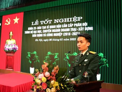 HỌC VIỆN HẬU CẦN TỔ CHỨC LỄ TỐT NGHIỆP KHÓA 23 - ĐÀO TẠO SĨ QUAN HẬU CẦN CẤP PHÂN ĐỘI TRÌNH ĐỘ ĐẠI HỌC, CHUYÊN NGÀNH DOANH TRẠI - XÂY DỰNG, DÂN DỤNG VÀ CÔNG NGHIỆP (2016 - 2021)