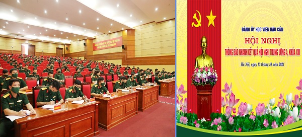 HỌC VIỆN HẬU CẦN TỔ CHỨC HỘI NGHỊ THÔNG BÁO NHANH KẾT QUẢ HỘI NGHỊ TRUNG ƯƠNG 4, KHÓA XIII