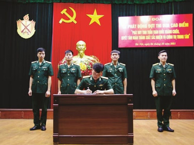 TIỂU ĐOÀN 3 TỔ CHỨC PHÁT ĐỘNG ĐỢT THI ĐUA CAO ĐIỂM  CHÀO MỪNG KỶ NIỆM 75 NĂM NGÀY TOÀN QUỐC KHÁNG CHIẾN (19/12/1946 - 19/12/2021)